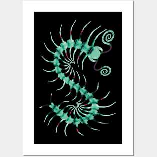 Inverted Colors Green Centipede Posters and Art